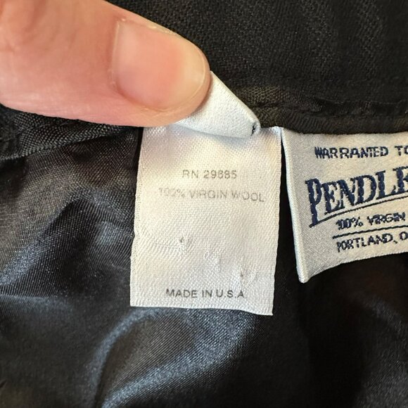 Pendleton Black Wool Midi Skirt With Side Slit Womens Size 16 - Picture 13 of 14